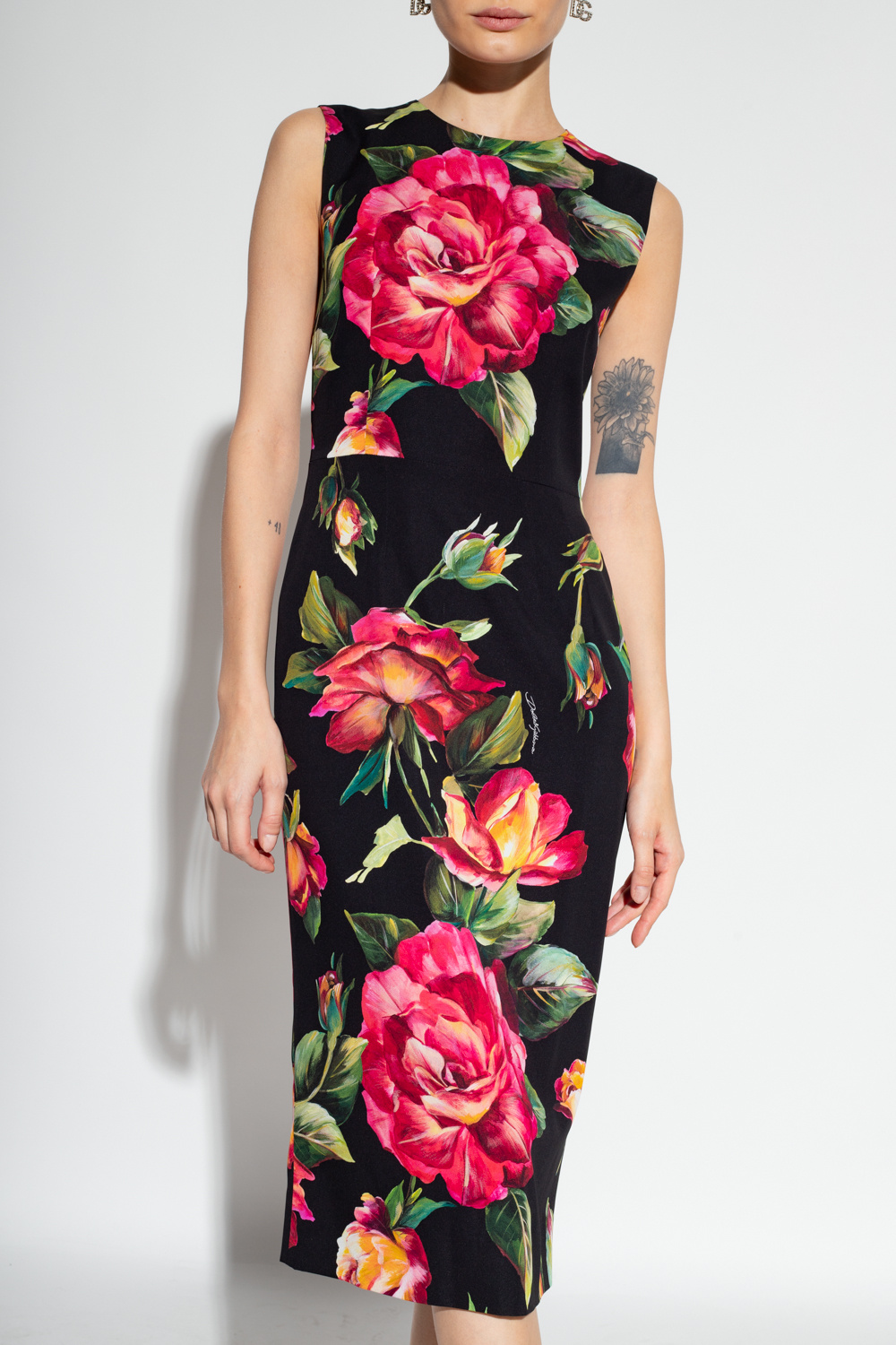 DOLCE & GABBANA ヘルト付きミティトレス F6AQQTFUGKF N0000 SchaferandweinerShops Italy - Black Sleeveless dress Dolce